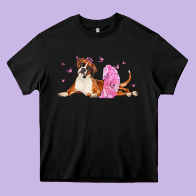 Boxer Dog With Tutu Heavy Core Tee Designed By Lillyallendesigns
