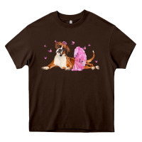 Chocolate Brown boxer dog with tutu Heavy Core Tee - LillyAllenDesigns