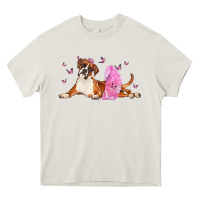 Cream boxer dog with tutu Heavy Core Tee - LillyAllenDesigns