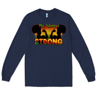 Navy My history is strong Long Sleeve Tee - HowdyJamesFarm
