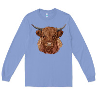 Colony Blue highland cow Long Sleeve Tee - RanaPortraitStore
