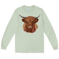 Matcha highland cow Long Sleeve Tee - RanaPortraitStore