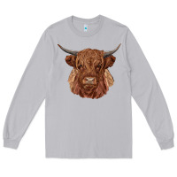 Moon Dust highland cow Long Sleeve Tee - RanaPortraitStore