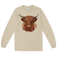Mushroom highland cow Long Sleeve Tee - RanaPortraitStore