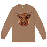 Toasted Coconut highland cow Long Sleeve Tee - RanaPortraitStore