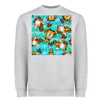 Heather Grey honey bee gnomes seamless pattern Heavyweight Sweatshirt - BundleAndBundleShop