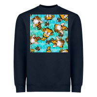 Navy honey bee gnomes seamless pattern Heavyweight Sweatshirt - BundleAndBundleShop