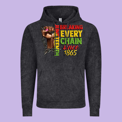 Juneteenth Breaking Every Chain Since 1865 Woman F Vintage Hoodie Designed By Cowgirlartshop