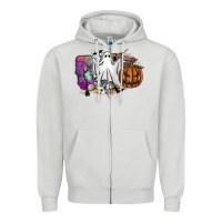 Dove Grey boo Zipper Hoodie - SublimationCraftShop