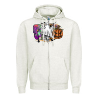 Oatmeal Heather boo Zipper Hoodie - SublimationCraftShop