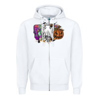 White boo Zipper Hoodie - SublimationCraftShop