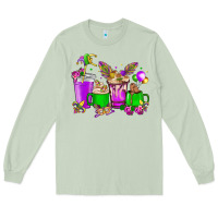 Matcha Mardi Gras coffee cups Long Sleeve Tee - HowdyJamesFarm