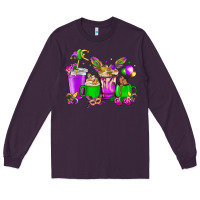 Plum Mardi Gras coffee cups Long Sleeve Tee - HowdyJamesFarm