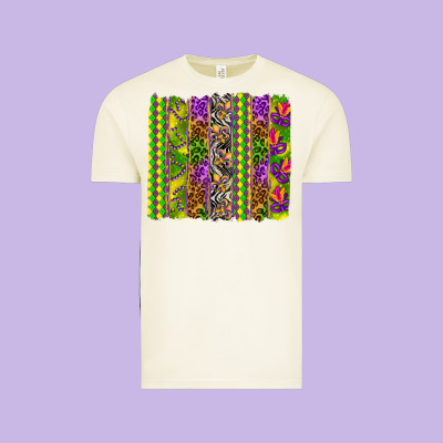 Mardi Gras Brushstroke Vintage Tee Designed By Howdyjamesfarm