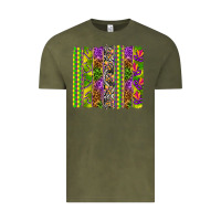 Vintage Olive Mardi Gras brushstroke Vintage Tee - HowdyJamesFarm