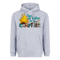 Heather Grey life is better by the campfire Heavyweight Hoodie - Artiststas