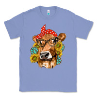 Colony Blue Western Cow with Sunflowers and Gemstone Classic Tee - texasbilliewilder