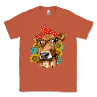 Copper Western Cow with Sunflowers and Gemstone Classic Tee - texasbilliewilder