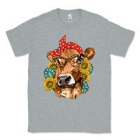 Heather Grey Western Cow with Sunflowers and Gemstone Classic Tee - texasbilliewilder