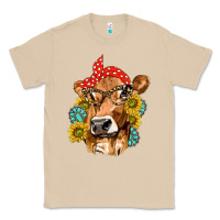 Mushroom Western Cow with Sunflowers and Gemstone Classic Tee - texasbilliewilder