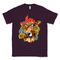 Western Cow With Sunflowers And Gemstone Classic Tee | Teevron