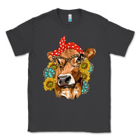 Smoke Western Cow with Sunflowers and Gemstone Classic Tee - texasbilliewilder