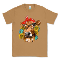 Toasted Coconut Western Cow with Sunflowers and Gemstone Classic Tee - texasbilliewilder