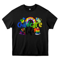 Black Childcare Life Heavy Core Tee - LillyAllenDesigns