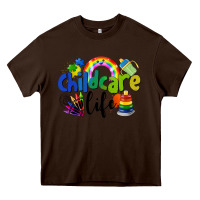 Chocolate Brown Childcare Life Heavy Core Tee - LillyAllenDesigns