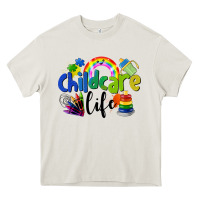 Cream Childcare Life Heavy Core Tee - LillyAllenDesigns