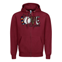 Burgundy for the love of the game baseball Zipper Hoodie - CowhideDigitalArt