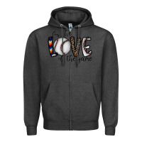 Charcoal Heather for the love of the game baseball Zipper Hoodie - CowhideDigitalArt