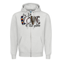 Dove Grey for the love of the game baseball Zipper Hoodie - CowhideDigitalArt
