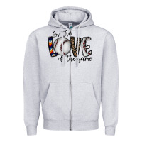 Heather Grey for the love of the game baseball Zipper Hoodie - CowhideDigitalArt