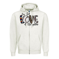 Oatmeal Heather for the love of the game baseball Zipper Hoodie - CowhideDigitalArt