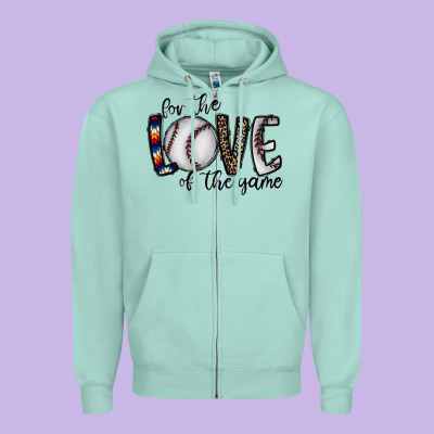 For The Love Of The Game Baseball Zipper Hoodie Designed By Cowhidedigitalart