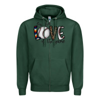 Sports Green for the love of the game baseball Zipper Hoodie - CowhideDigitalArt