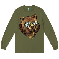 Army Green Papa Bear Long Sleeve Tee - HowdyJamesFarm