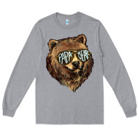 Heather Grey Papa Bear Long Sleeve Tee - HowdyJamesFarm