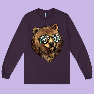 Papa Bear Long Sleeve Tee Designed By Howdyjamesfarm