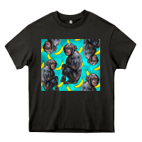 Asphalt Chimpanzee And Banana Heavy Core Tee - LillyAllenDesigns