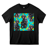 Black Chimpanzee And Banana Heavy Core Tee - LillyAllenDesigns