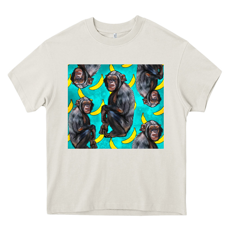 Chimpanzee And Banana Heavy Core Tee by LillyAllenDesigns | Teevron