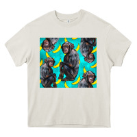 Cream Chimpanzee And Banana Heavy Core Tee - LillyAllenDesigns