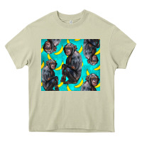 Mossy Chimpanzee And Banana Heavy Core Tee - LillyAllenDesigns