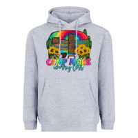 Heather Grey camp more worry less with caravan Heavyweight Hoodie - Artiststas