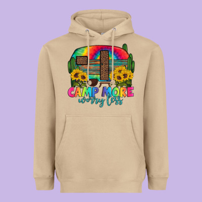 Camp More Worry Less With Caravan Heavyweight Hoodie Designed By Artiststas