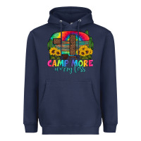 Navy camp more worry less with caravan Heavyweight Hoodie - Artiststas