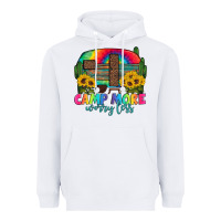 White camp more worry less with caravan Heavyweight Hoodie - Artiststas