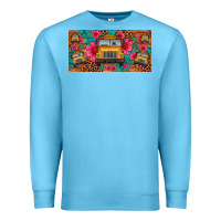 Ocean Blue school bus leopard gemstone license plate Premium Sweatshirt - Artiststas